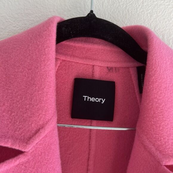 Theory Women’s Size P Clairene Jacket In Double Face Wool Cashmere Small Pink - Picture 4 of 9